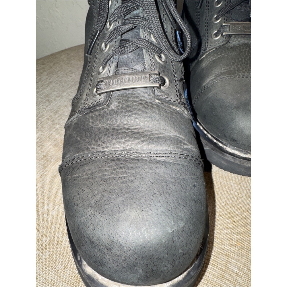 Harley Davidson Black Leather Motorcycle Boots Style 96006 SZ 9.5 M - Picture 2 of 8